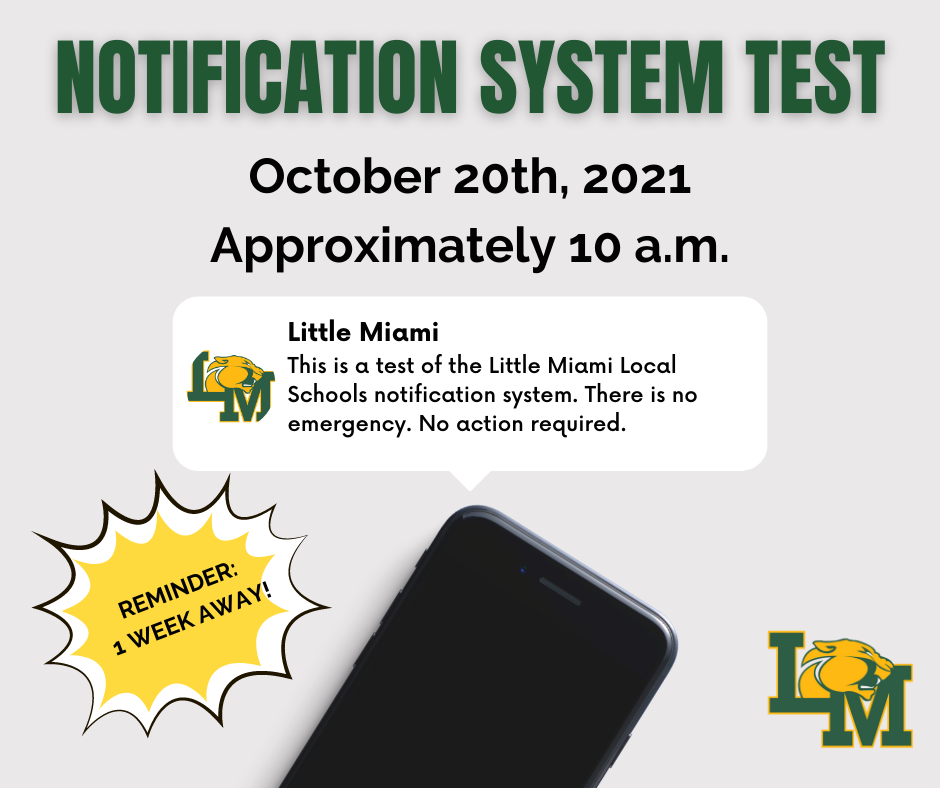 cell phone alert - notification system test